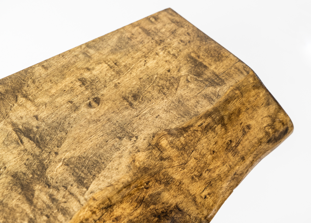 Maple and steel end table